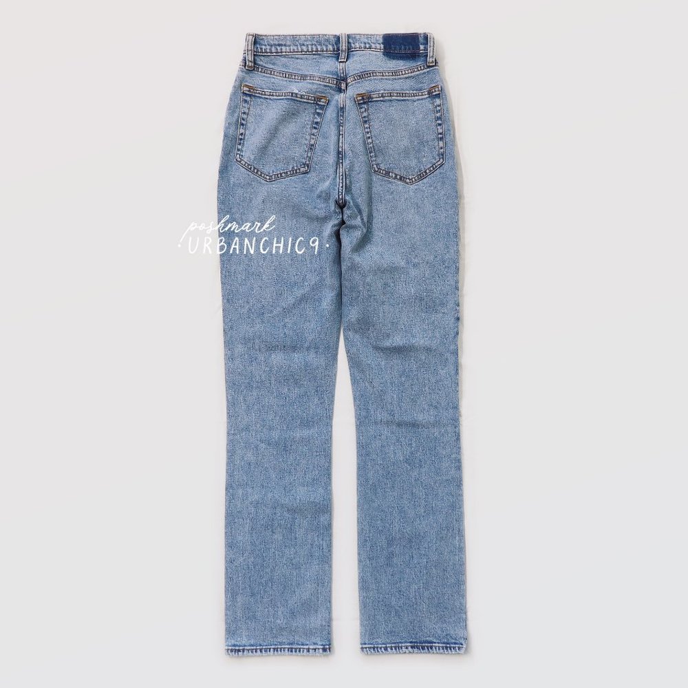 NWT ABERCROMBIE 90s Ultra High Rise Slim Straight Jean Light Blue size 28 - Picture 9 of 16